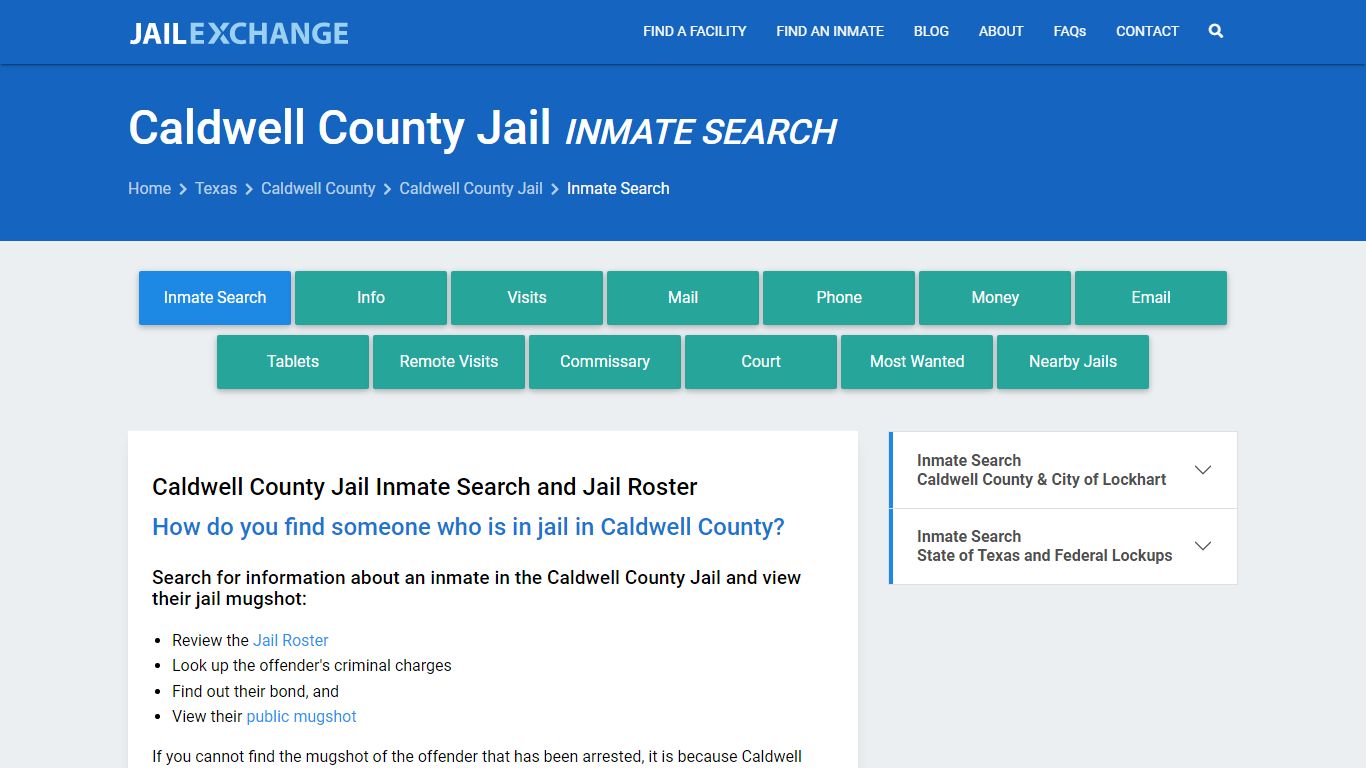 Caldwell County Jail Inmate Search - Jail Exchange